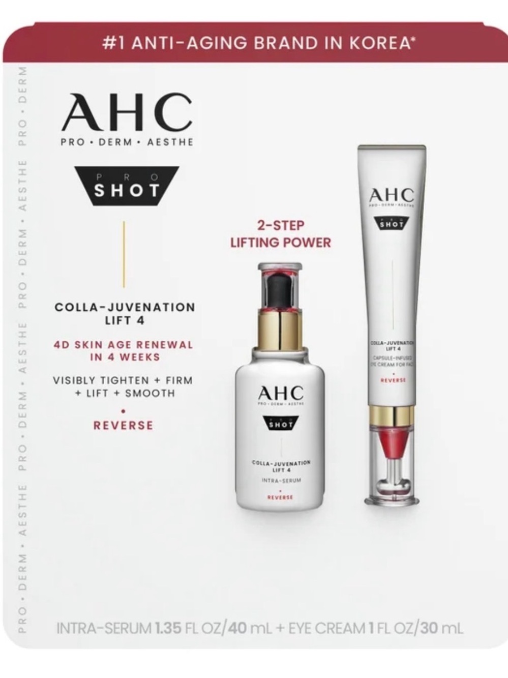 AHC Pro Shot Colla Juvenation Lift 4 Duo Serum Eye & Face Cream 40ml/30ml